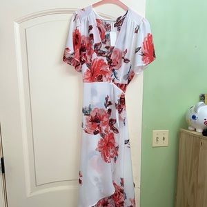 High low wrap dress